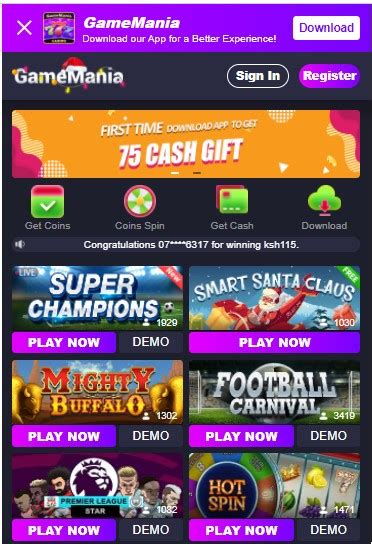 game mania login kenya today games